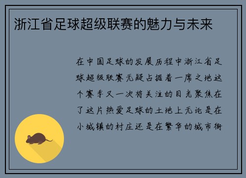 浙江省足球超级联赛的魅力与未来